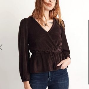 Madewell Corduroy Tie Front Faux Wrap